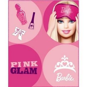 BARBIE - plaid barbie pop 130 x 160cm rose - Plaid Enfant
