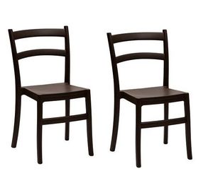 WHITE LABEL - lot de 2 chaises venezia design marron - Chaise