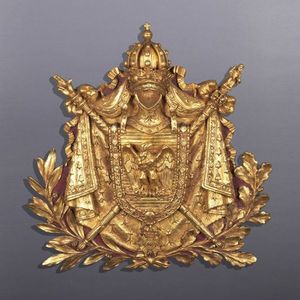 Galerie de Souzy - panneau aux armes de napoléon ier - Panneau D'ébénisterie
