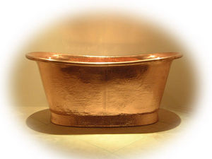 Brass & Traditional Sinks - josephine bathtub/ copper interior - Baignoire Ilot
