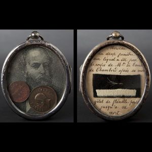 Expertissim - buste du comte de chambord en cristal et cadre rel - Portrait Miniature