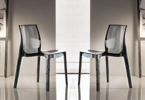 WHITE LABEL - lot de 2 chaises falena empilables en plexiglas fu - Chaise
