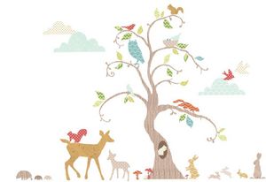 Funtosee - kit de stickers la forêt - Sticker Décor Adhésif Enfant