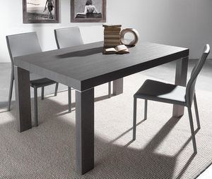 WHITE LABEL - table repas extensible wind design wengé 120 cm - Table De Repas Rectangulaire
