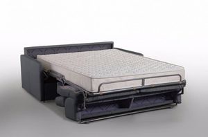 WHITE LABEL - canapé lit montmartre en microfibre noir couchage - Canapé Lit