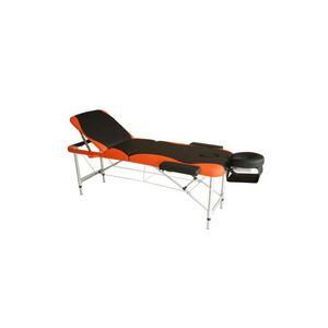 WHITE LABEL - table de massage bicolore noir/orange aluminium 3 zones - Table De Massage