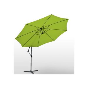 WHITE LABEL - parasol déporté de 3,5 m vert + housse - Parasol Excentré
