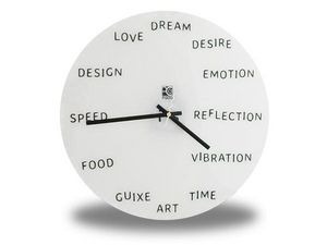 WHITE LABEL - horloge murale avec mots anglais deco maison desig - Horloge Murale