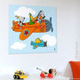 Tableau décoratif enfant-SERIE GOLO-Toile imprimée Ça plane 60x60cm