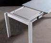 Table de repas rectangulaire-WHITE LABEL-Table repas extensible TWELVE 140 x 85 cm verre bl