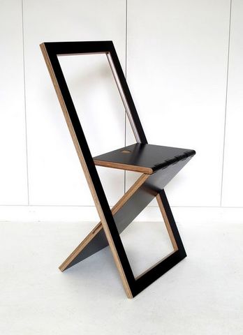Sodezign - Chaise-Sodezign-Chaise Pliante Design En Bois - Noir