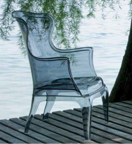 WHITE LABEL - Chaise-WHITE LABEL-DAISY chaise design pour salons et jardins en plex