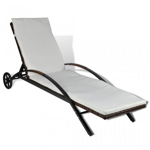 WHITE LABEL - Chaise longue de jardin-WHITE LABEL-Transat de jardin relax marron
