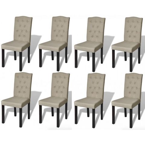 WHITE LABEL - Chaise-WHITE LABEL-8 Chaises de salle a manger beiges