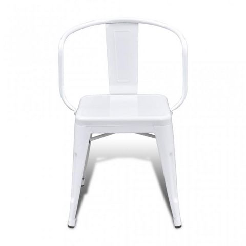 WHITE LABEL - Chaise-WHITE LABEL-8 chaises de salle à manger acier factory