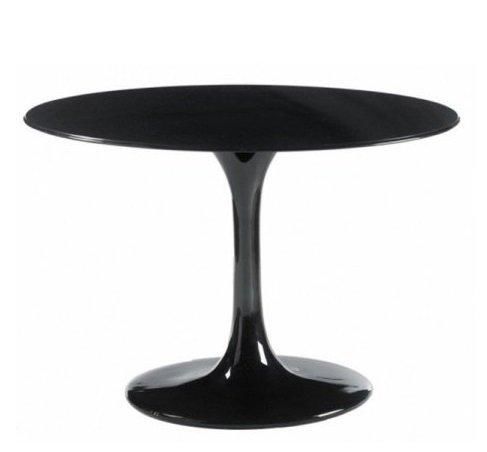 WHITE LABEL - Table de repas ronde-WHITE LABEL-Table ronde de repas design TULIPE laquée noir 120