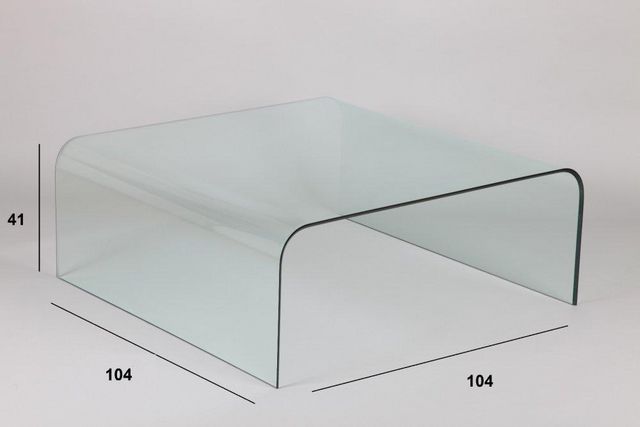 WHITE LABEL - Table basse carrée-WHITE LABEL-Table basse carré CRISTALE en verre