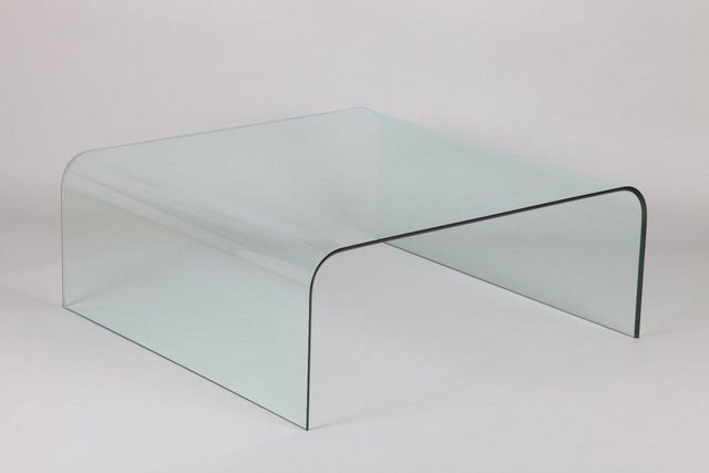 WHITE LABEL - Table basse carrée-WHITE LABEL-Table basse carré CRISTALE en verre