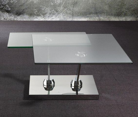 WHITE LABEL - Table basse avec plateau-WHITE LABEL-Table basse BRAF design en verre