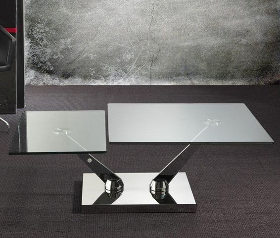 WHITE LABEL - Table basse avec plateau-WHITE LABEL-Table basse BRAF design en verre