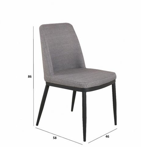 WHITE LABEL - Chaise-WHITE LABEL-Lot de 4 chaises LINKS design tissu gris clair