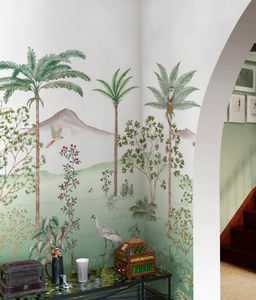 ISIDORE LEROY - jardin des oiseaux jade - Panoramic Wallpaper