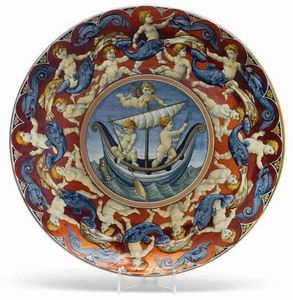 SYLVIA POWELL DECORATIVE ARTS - large lustre charger - Serving Plate