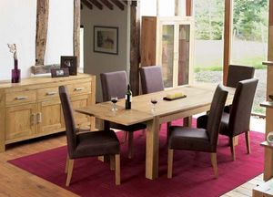 Art Glass - lyon oak dining room set - Living Room Furniture