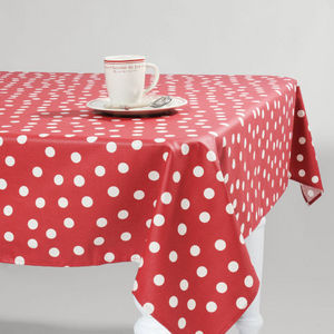 MAISONS DU MONDE - nappe pois enduite rouge - Rectangular Tablecloth