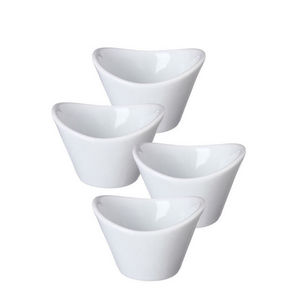 WHITE LABEL - ensemble de 4 minis coupelles évasées en porcelain - Ramekin
