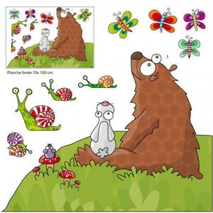 SERIE GOLO - sticker mural les animaux écoutent une histoire 13 - Children's Decorative Sticker