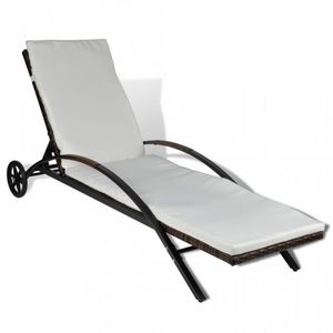 WHITE LABEL - transat de jardin relax marron - Garden Deck Chair