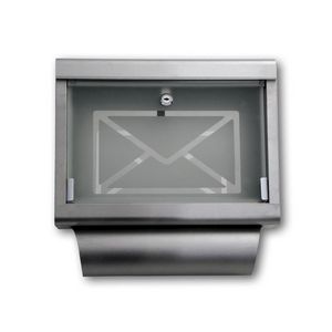 WHITE LABEL - boite aux lettres murale porte en verre - Letter Box