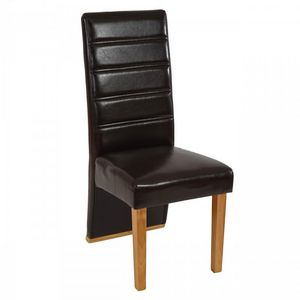 WHITE LABEL - lot de 6 chaises de salle à manger similicuir marron - Chair