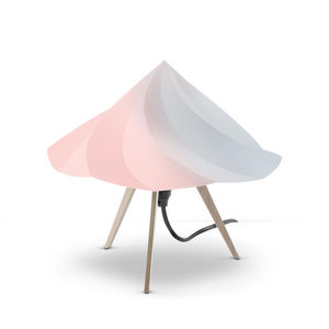 Moustache - chantilly - lampe à poser bois & multicolore h28cm - Table Lamp