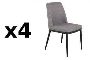 WHITE LABEL - lot de 4 chaises links design tissu gris clair - Chair