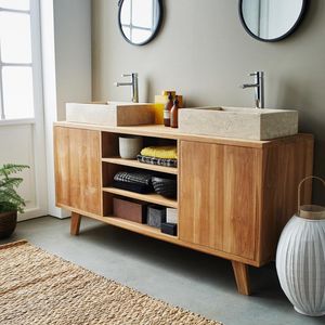 BOIS DESSUS BOIS DESSOUS - meuble de salle de bain en bois de teck 160 - 2 po - Bathroom Furniture