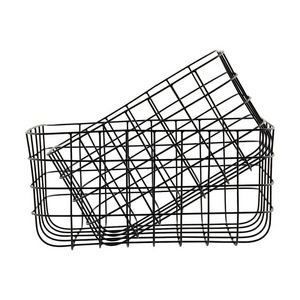 BOIS DESSUS BOIS DESSOUS - set de panier en métal noir effet grillage - Storage Basket