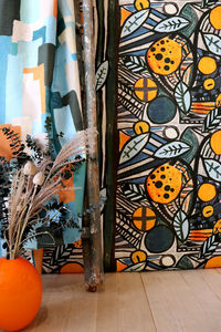 LALIE DESIGN - tomiko orange - Fabric By The Metre