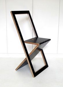 Sodezign - chaise pliante design en bois - noir - Chair