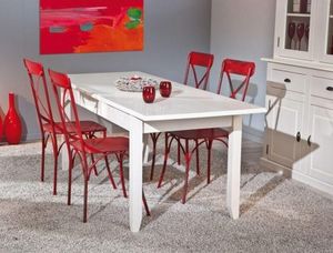 WHITE LABEL - table repas extensible cassala en pin massif - Rectangular Dining Table