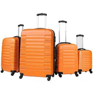 WHITE LABEL - lot de 4 valises bagage abs orange - Suitcase With Wheels