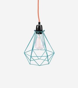 Filament Style - diamond 1 - suspension bleu câble orange ø18cm | l - Hanging Lamp