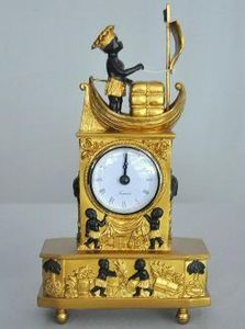 Demeure et Jardin - pendule empire navire francais - Antique Clock