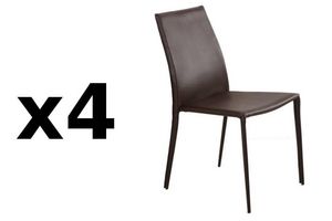 WHITE LABEL - lot de 4 chaises design polo en tissu enduit polyu - Chair