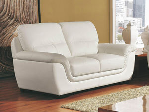 WHITE LABEL - canapé cuir 2 places kalmia - 2 Seater Sofa