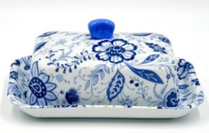 Porcelaines Saint-Thamar - blue asia - Butter Dish