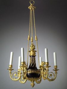 Bauermeister Antiquités - Expertise - lustre à six lumières de style louis xvi - Chandelier