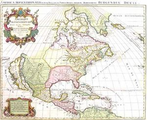 ARADER GALLERIES - carte de l'amerique septentrionale 1696 - Map