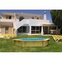 Wood surround above-ground pool-Aqualux-Piscine bois Enterrable Ronde ELORA - 125m x 420 c